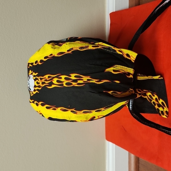Flames and Raging Skulls Lined Headwrap - Picture 3 of 7